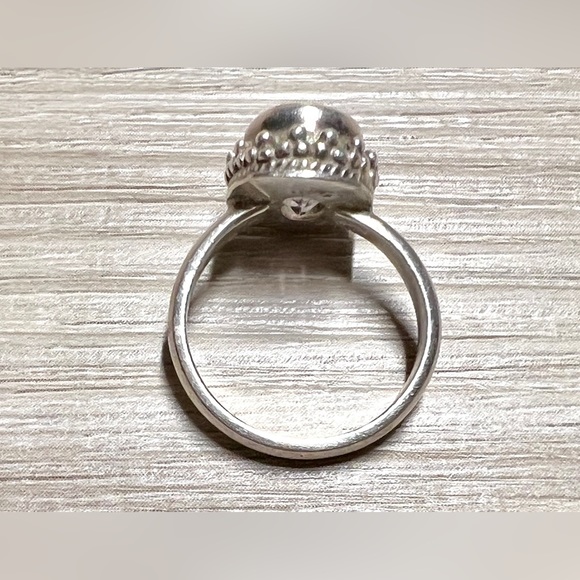 Vintage Handmade Sterling Silver Pebbled Amethyst Ring, Size 6 - Picture 5 of 9